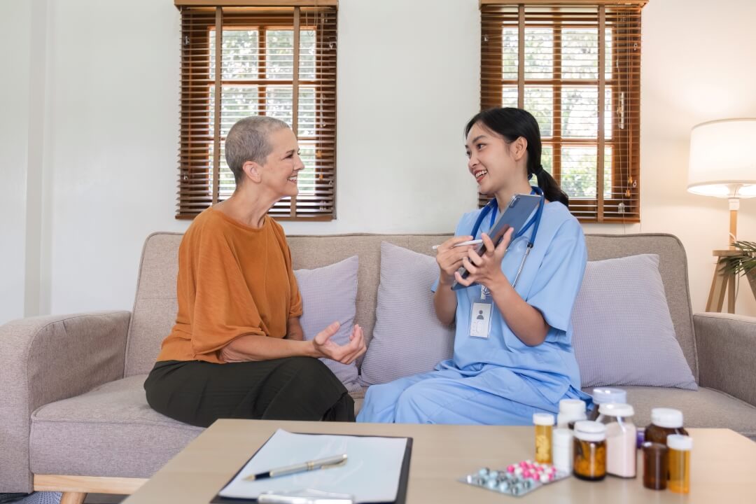 A Support worker providing respite care